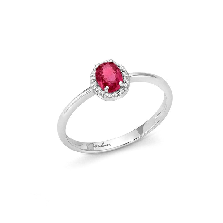 Anello Miluna rubino ovale e diamanti