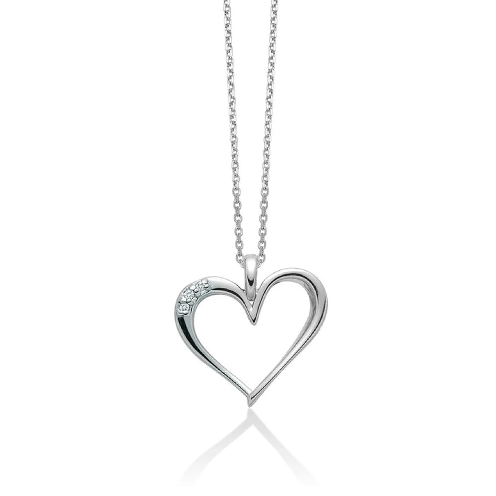 Collana Miluna cuore in oro bianco