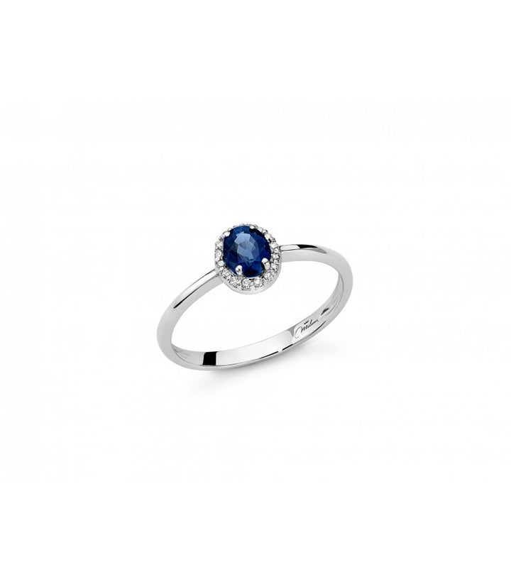 Anello Miluna zaffiro ovale e diamanti