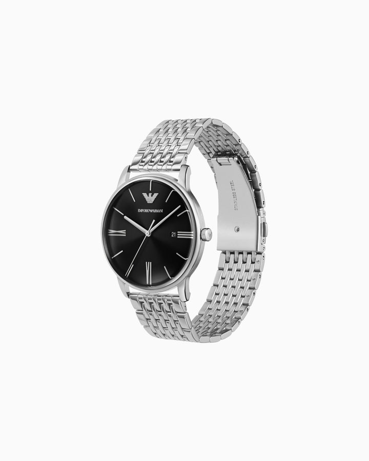 OROLOGIO A TRE LANCETTE IN ACCIAIO INOSSIDABILE CON DATARIORIO