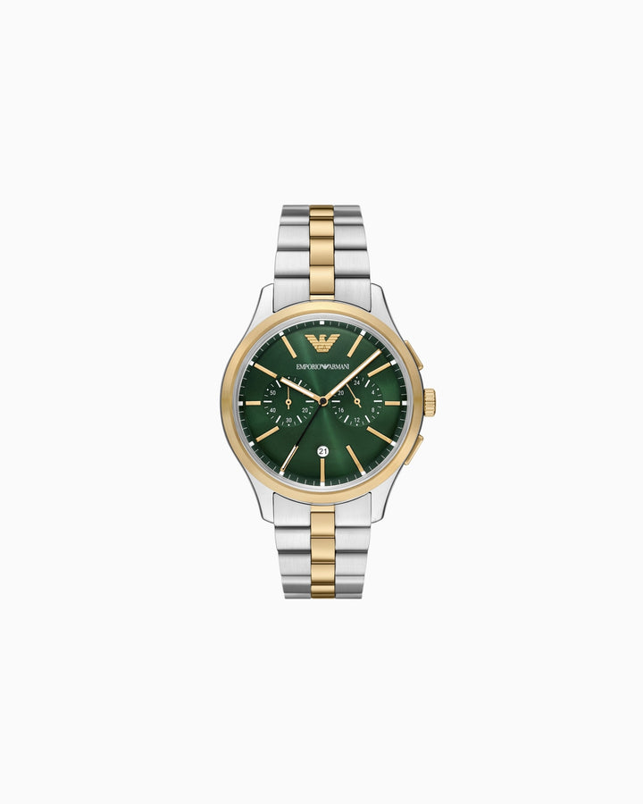 Armani Orologi In Acciaio Bicolore Quadrante Verde