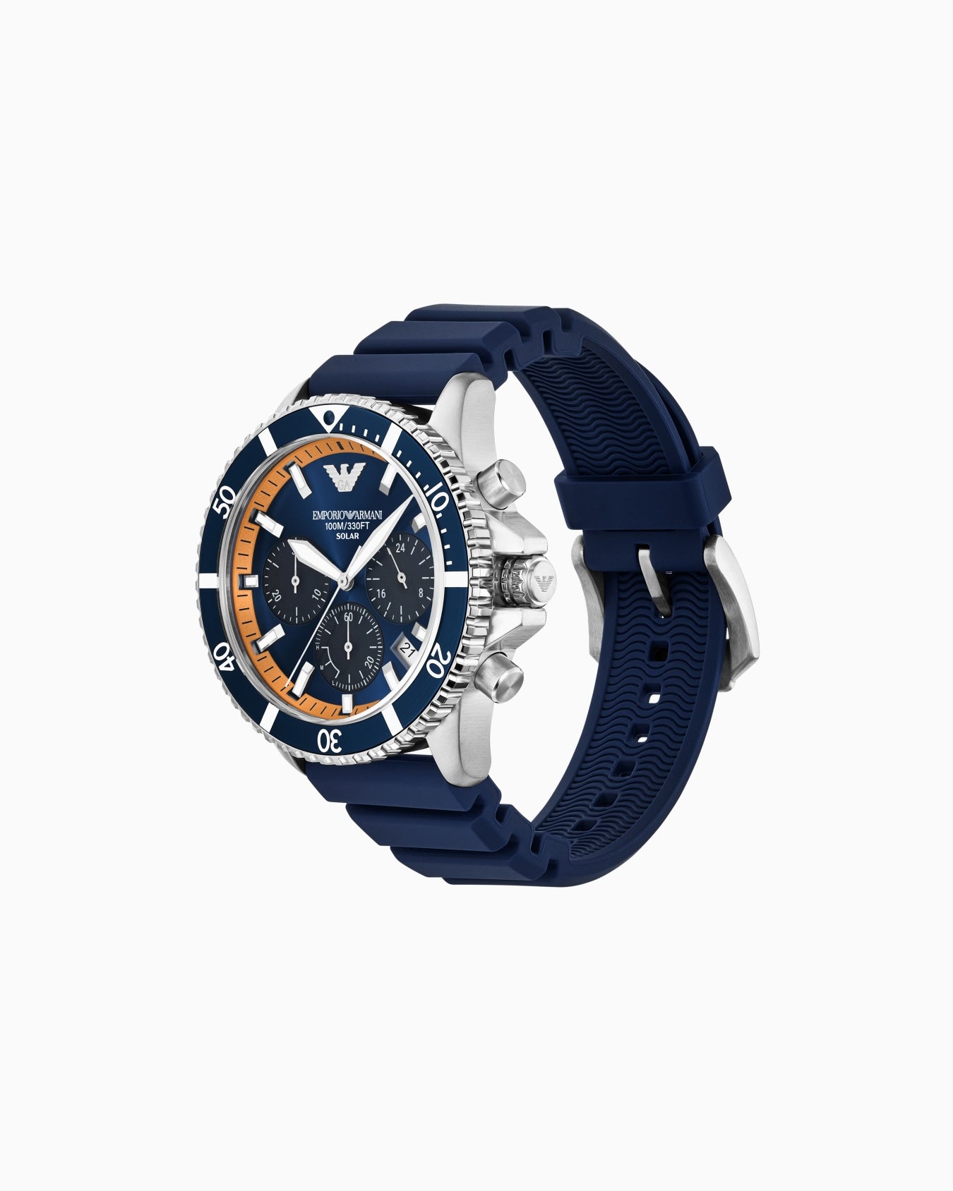 OROLOGIO CRONOGRAFO WORLD EXPLORER IN SILICONE BLU A ENERGIA SOLARE