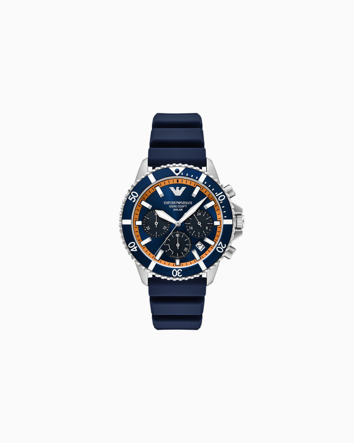 Armani World Explorer Gomma Blu Quadrante Blu