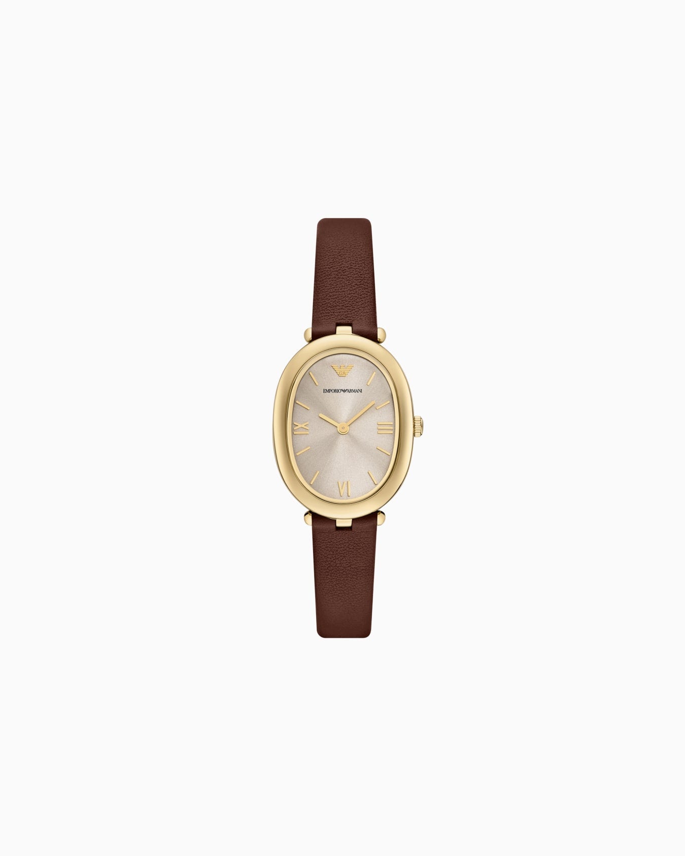 OROLOGIO A DUE LANCETTE IN PELLE MARRONE