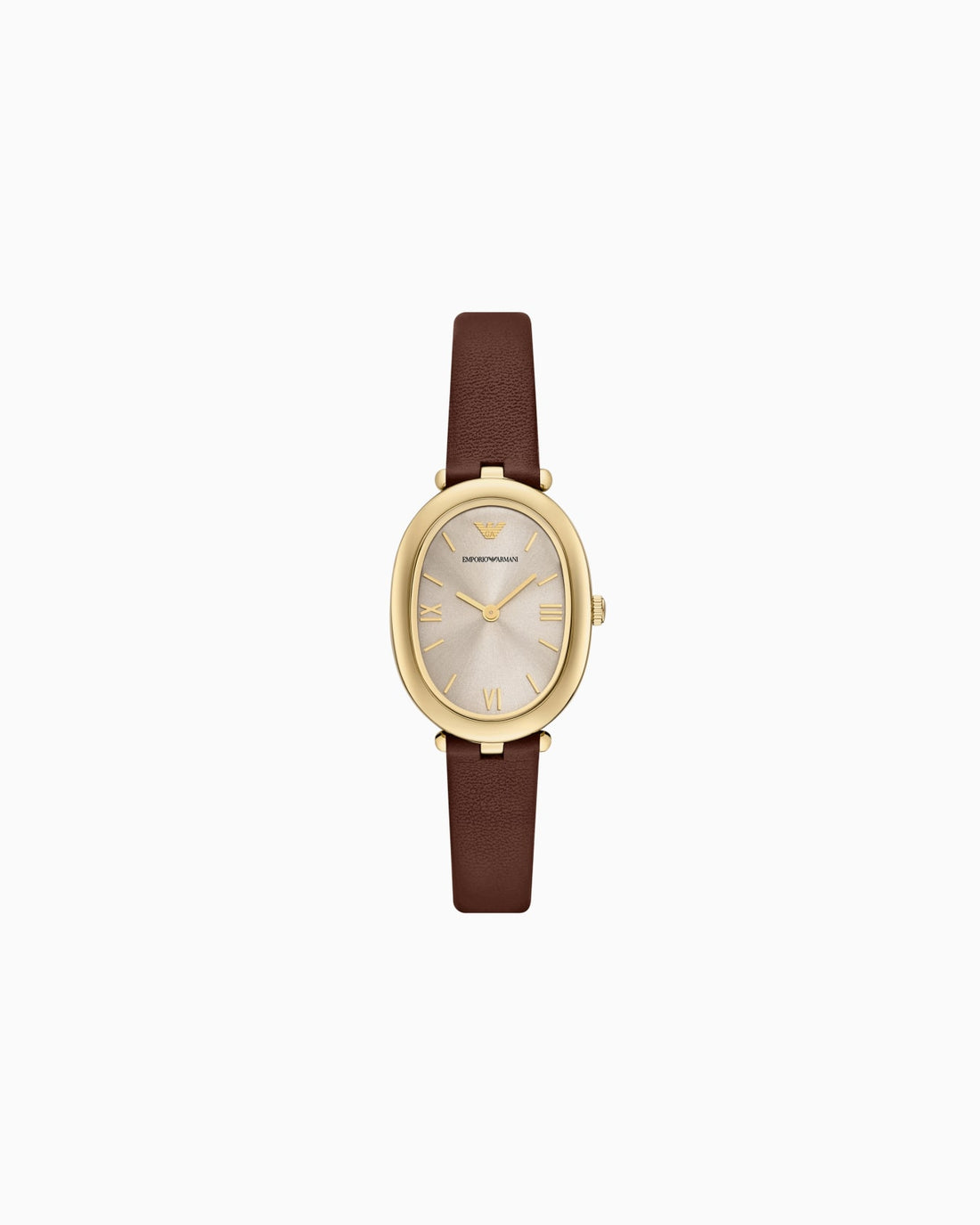 OROLOGIO A DUE LANCETTE IN PELLE MARRONE