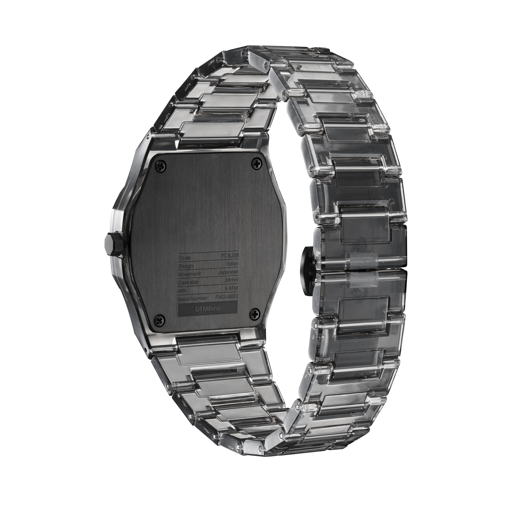 D1 Milano Nylon Trasparente nero D1-NYBJ02