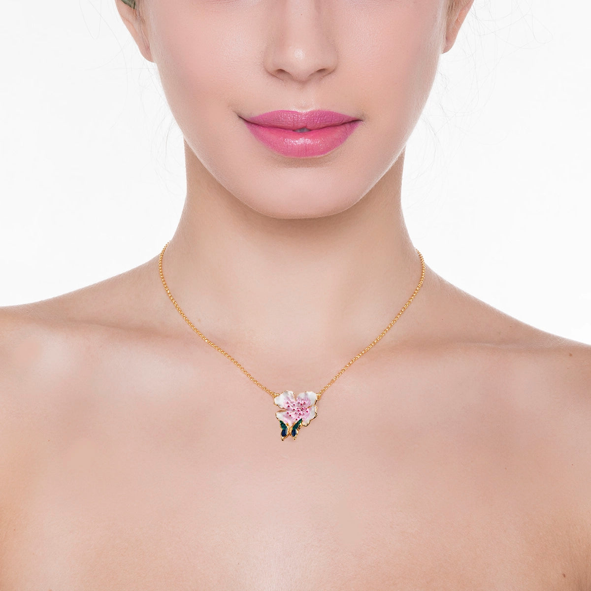 Collana Isola Bella Farfalla/Fiore di Pesco