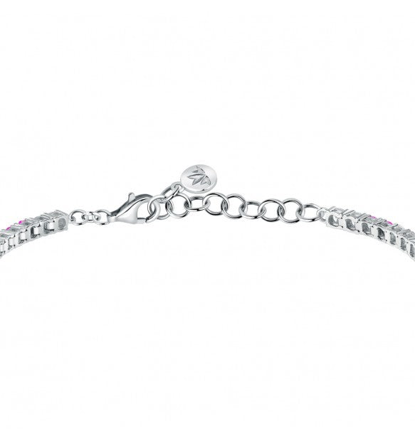 Bracciale Tennis Morellato Tesori bianco e rosa