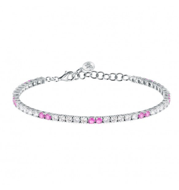 Bracciale Tennis Morellato Tesori bianco e rosa