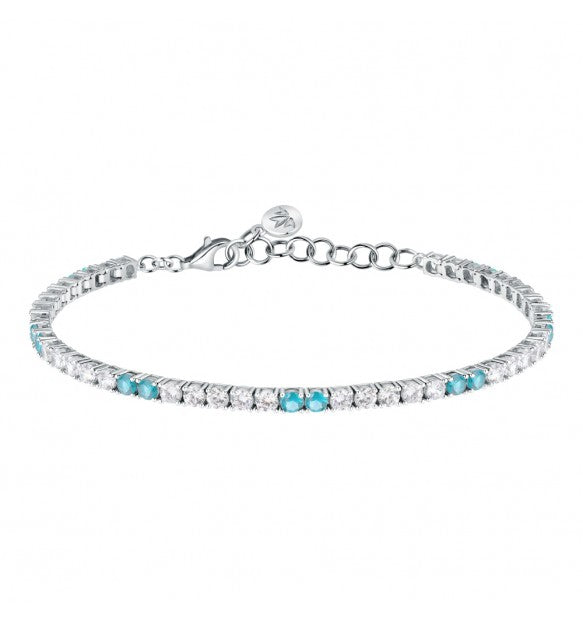 Bracciale Tennis Morellato Tesori bianco e azzurro