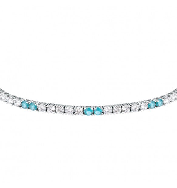 Bracciale Tennis Morellato Tesori bianco e azzurro