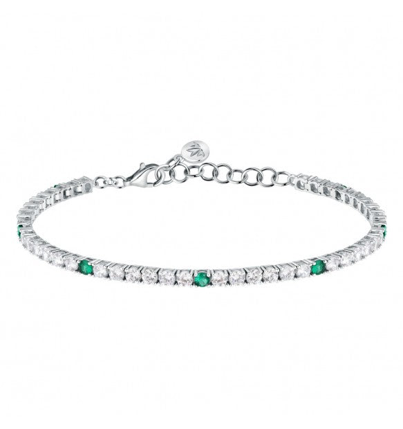 Bracciale Tennis Morellato Tesori bianco e verde