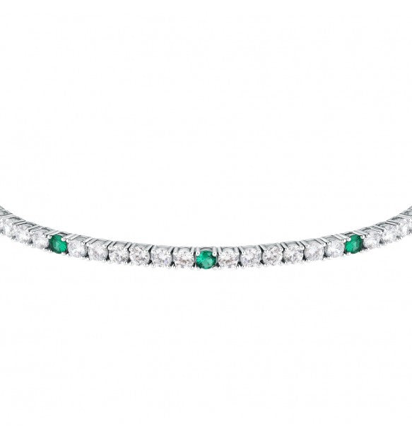 Bracciale Tennis Morellato Tesori bianco e verde