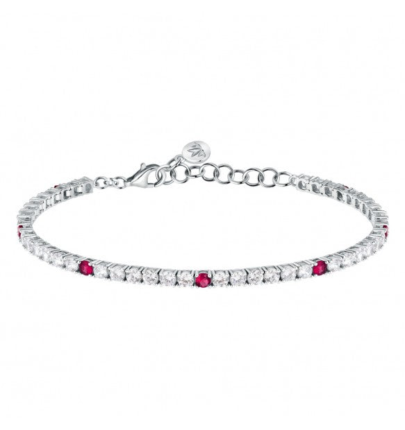 Bracciale Tennis Morellato Tesori bianco e rosso