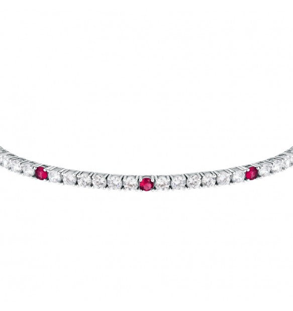 Bracciale Tennis Morellato Tesori bianco e rosso