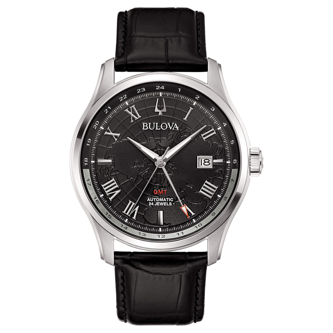 Bulova Wilton GMT pelle nero