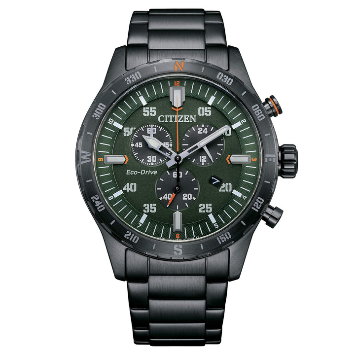 Citizen Sport chrono eco-drive nero e verde