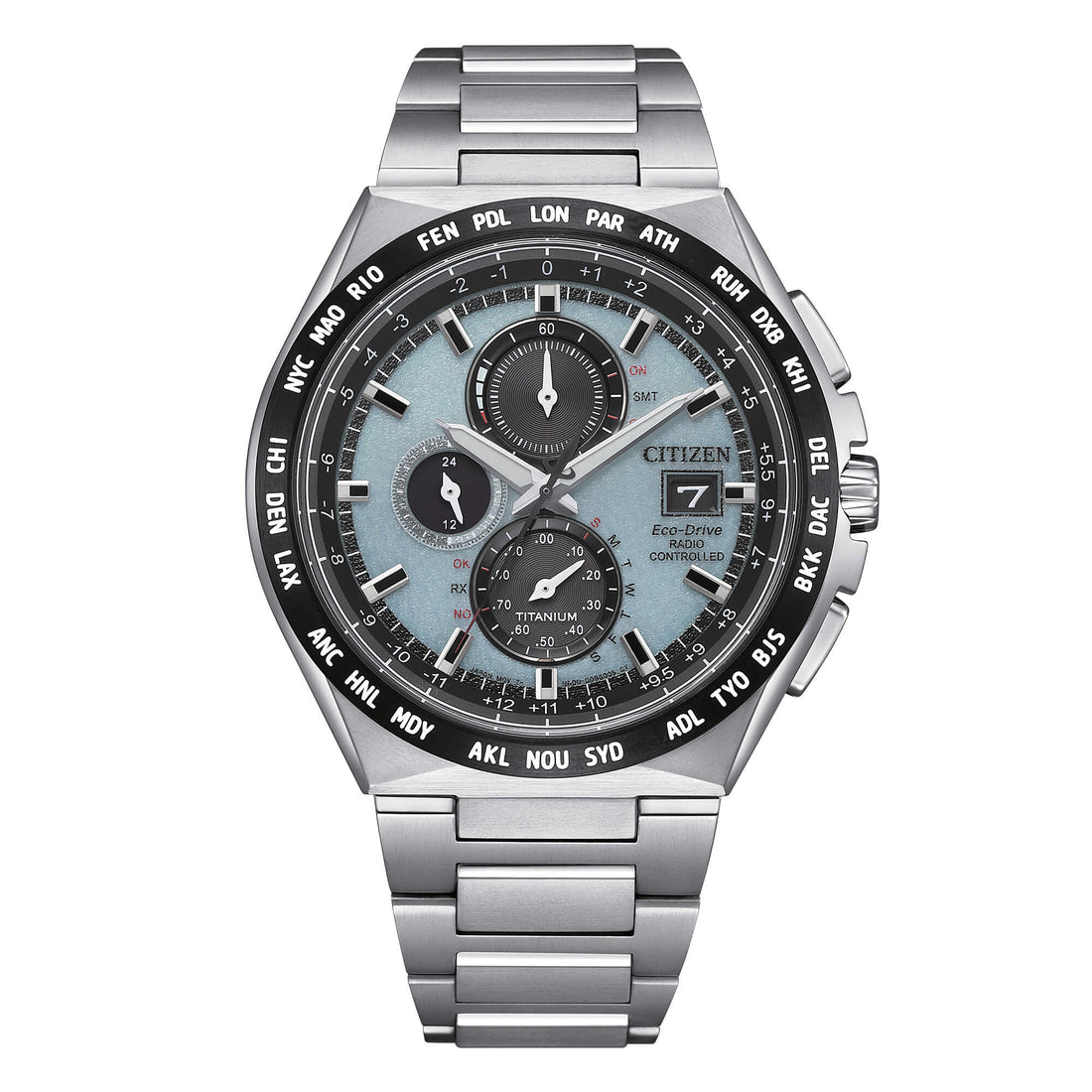 Citizen AT8 Radiocontrollato Super titanio eco-drive azzurro