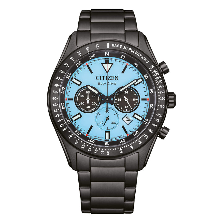 Citizen rescue chrono eco-drive total black e azzurro