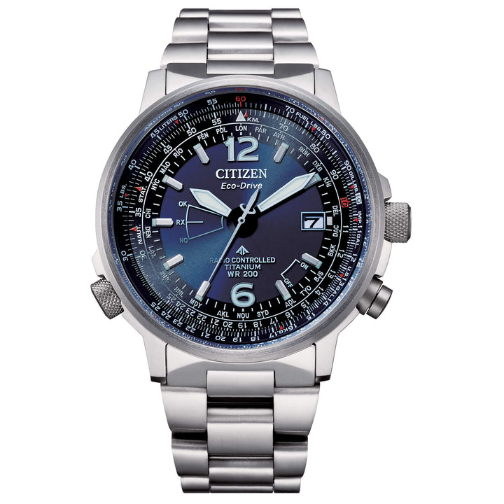 Citizen Pilot Radiocontrollato Super titanio eco-drive blu