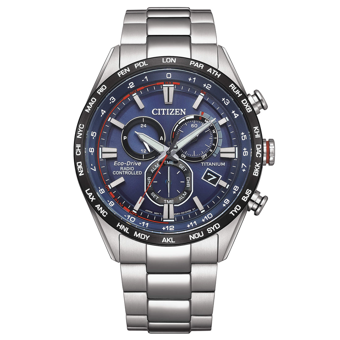 Citizen Radiocontrollato Super titanio blu
