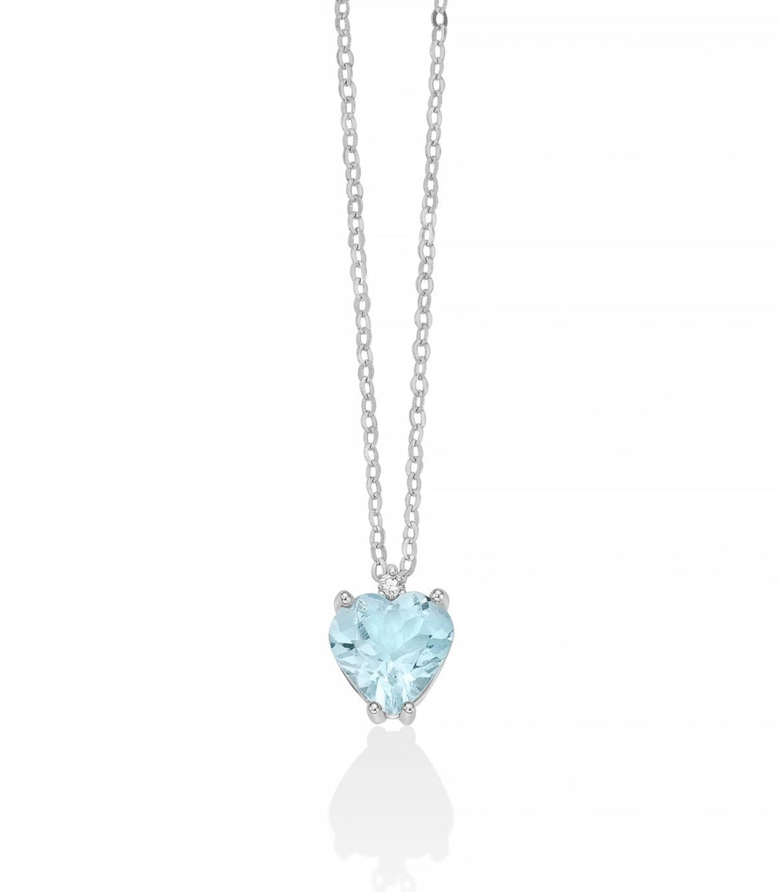 Collana Miluna acquamarina taglio cuore