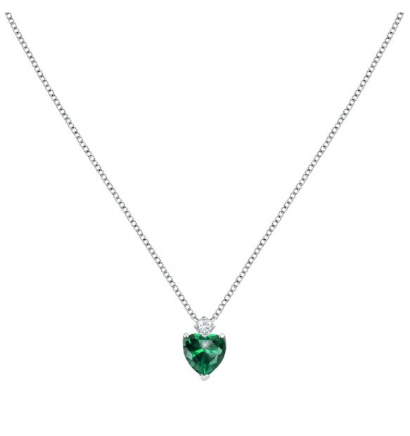 Collana Morellato Tesori Punto Luce cuore verde
