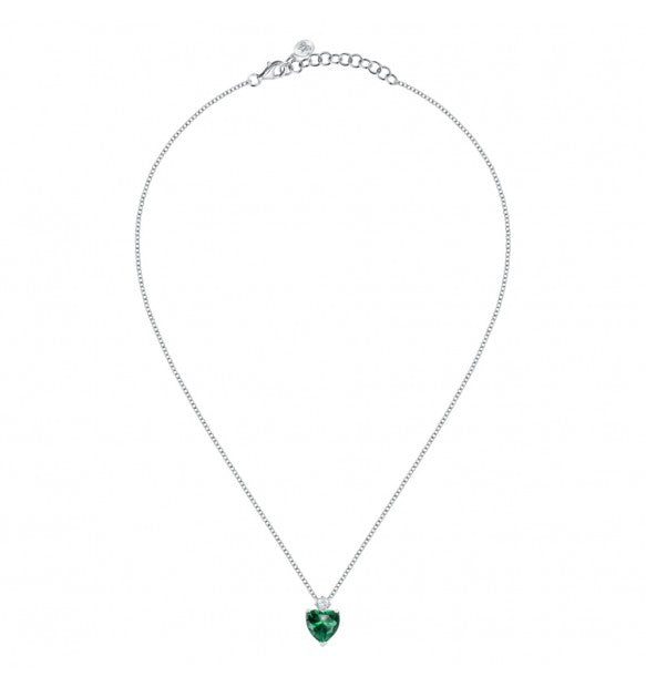 Collana Morellato Tesori Punto Luce cuore verde
