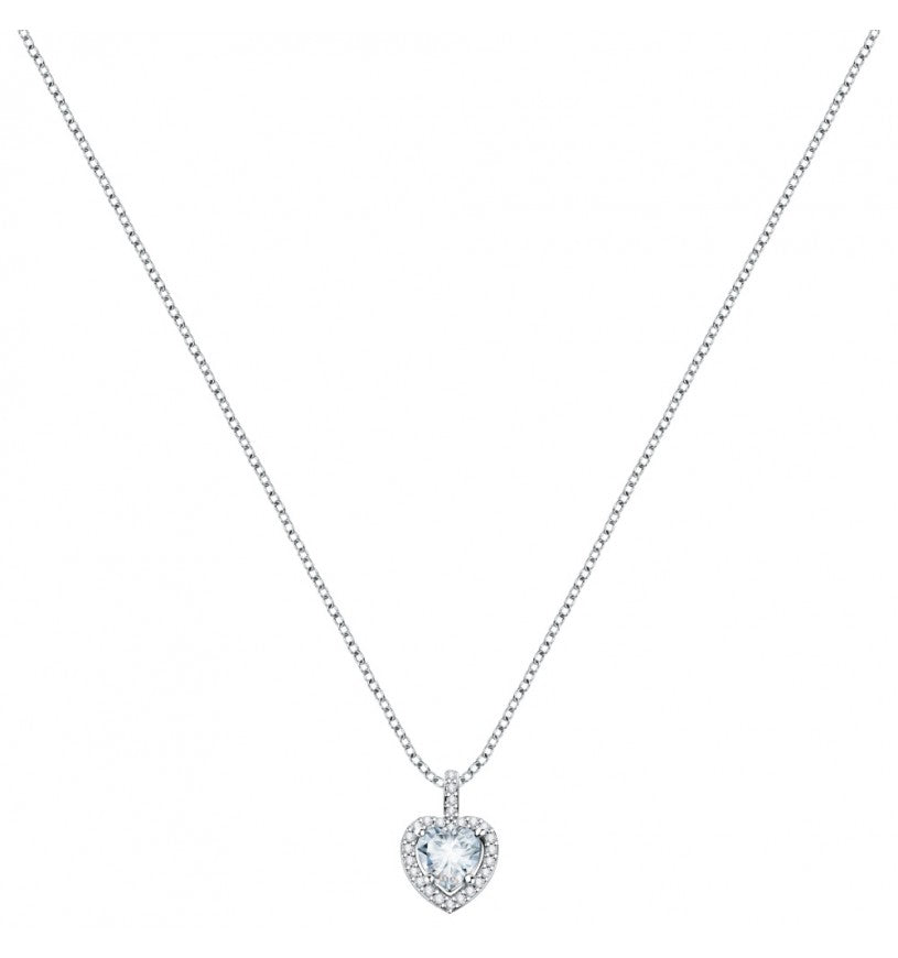 Collana Morellato Tesori cuore azzurro con zirconi