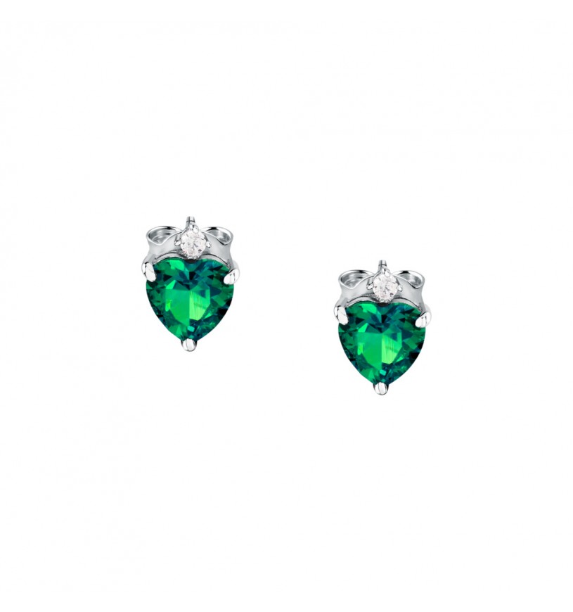 Orecchini Morellato Tesori Punti Luce cuore verde