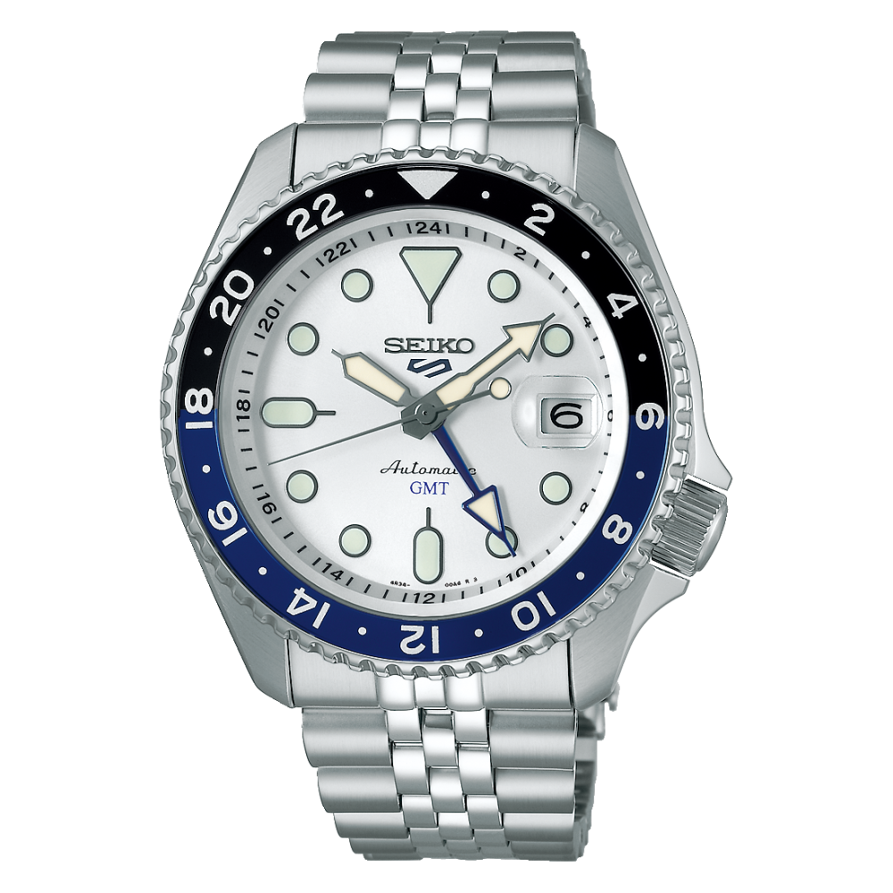 Seiko 5 sports automatic GMT white e blue