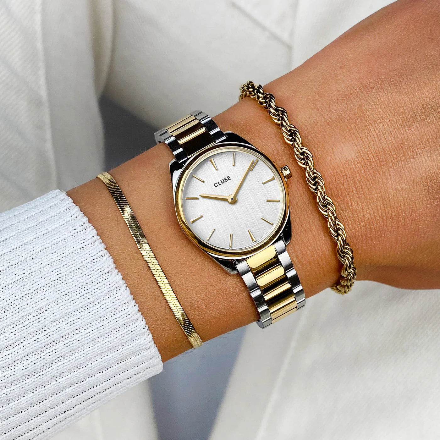 Cluse Feroce Mini Bicolore Silver